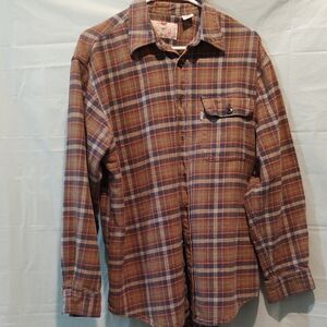 Levi's Brown and Orange Plaid Shirt Size M